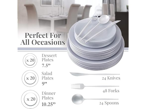 Silver Spoons Opulence White Tableware Combo Set