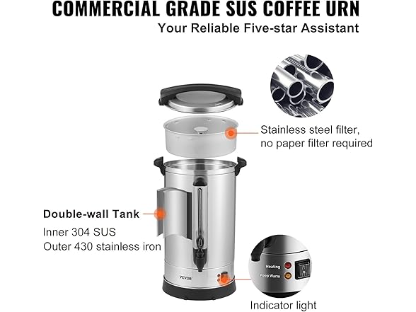 VEVOR Commercial Coffee Urn