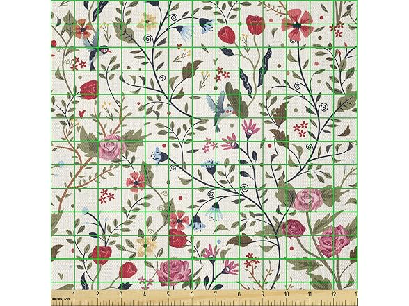 Lunarable Floral Fabric by The Yard