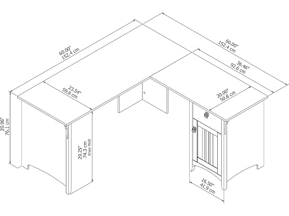Bush Home L Shaped Desk with Storage for Home Office