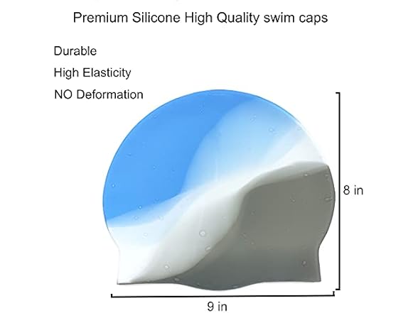 2Pack Durable Silicone Swim Cap