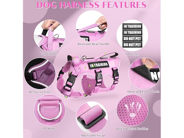 Winsee Escape Proof Service Dog Harness