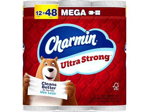 Charmin Ultra Strong Toilet Paper 12 Mega Rolls