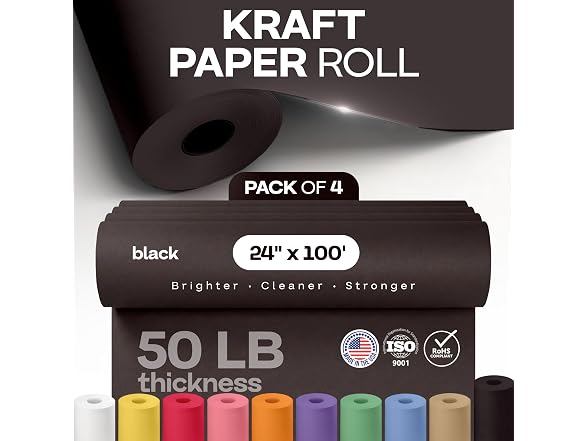 IDL Packaging Black Paper Roll 24" x