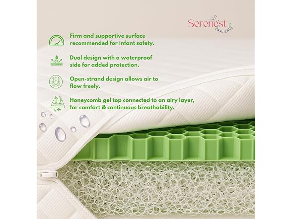 Serenest Breathable Baby Crib Mattress