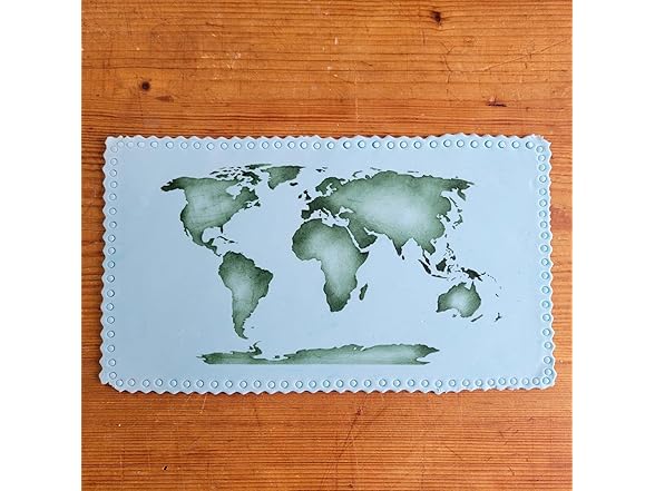 World Map Cake Stencil by Designer Stencils
