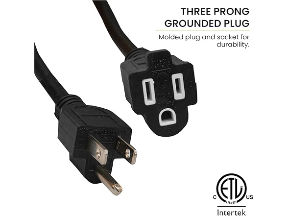 Outdoor Extension Cord, Black, 50 ft