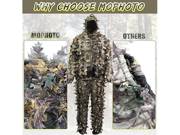 MOPHOTO 3D Leafy Ghillie Suit