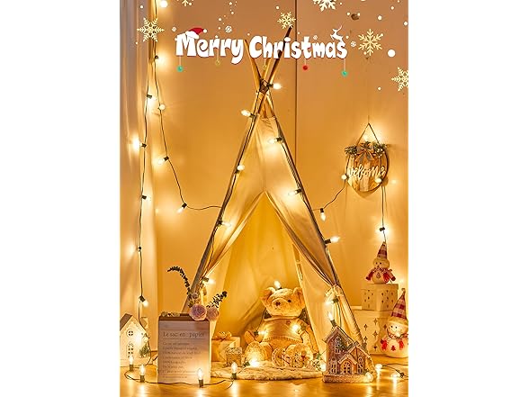 Brightown Vintage C9 LED Christmas Lights Outdoor, 100ft