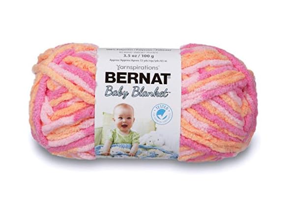 Bernat Baby Blanket Yarn, 3.5 oz, Gauge 6 Super Bulky, Peachy