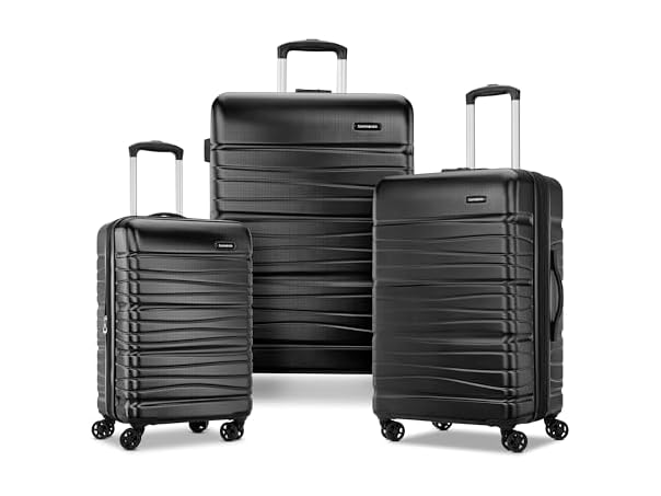 $139.99, Was $286.84, 51% Off! Samsonite Evolve SE Hardside, Bass Black, 3PC Set (CO/M/L) dealfomo