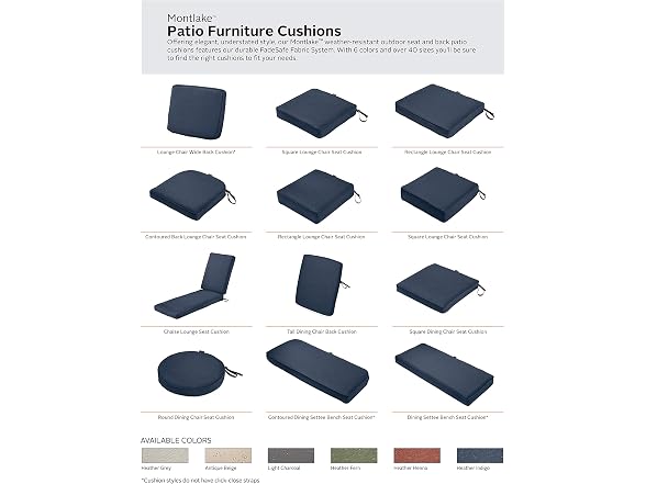 Classic Accessories Montlake Patio Lounge Back Cushion