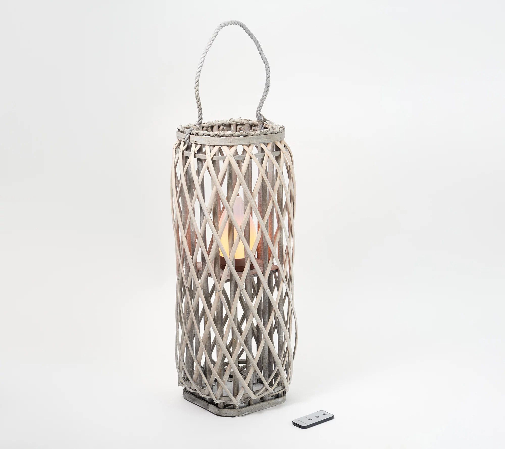 Barbara King 23" Square Wicker Lantern - Gallery 10