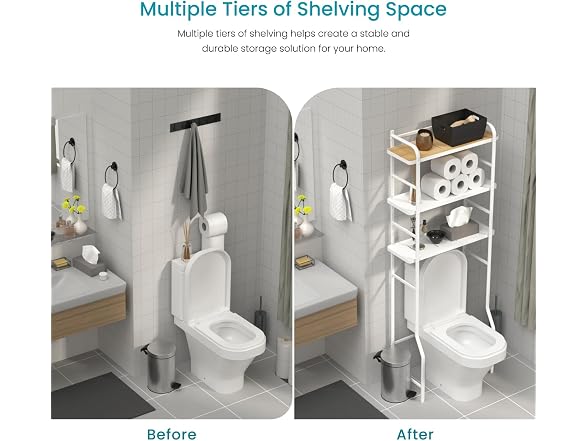 Home Zone Living CAD6238U Over the Toilet Organizer