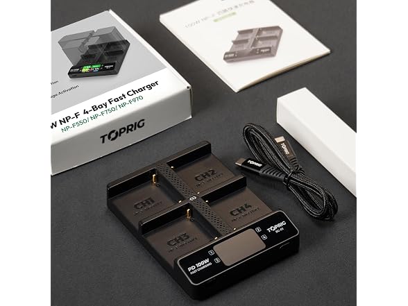 Accsoon TopRig 100W 4-Bay NP-F Fast Charger