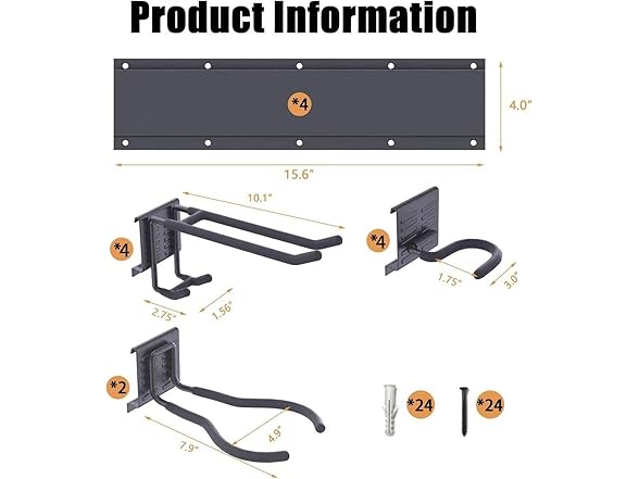 Garage Tool Organizer, 64 Inches Tool Storage Rack Wall Mount