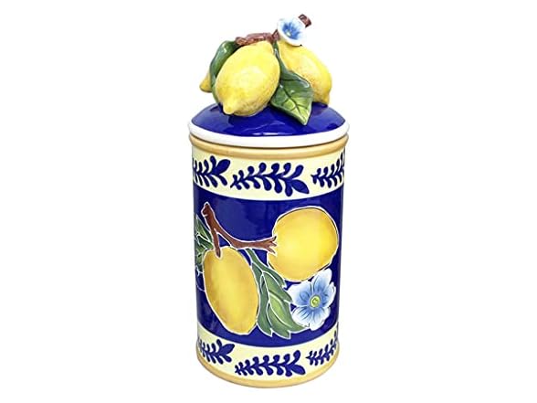 Kiln Fired Clay Lemon Canister