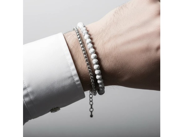 Mens Chain & Beaded Bracelet Set