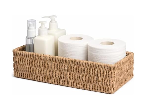 CROS Bathroom Basket for Toilet Tank, Seagrass Set of 2