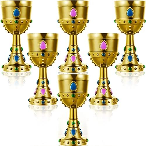 6 Pcs Medieval Molded Crown Goblets