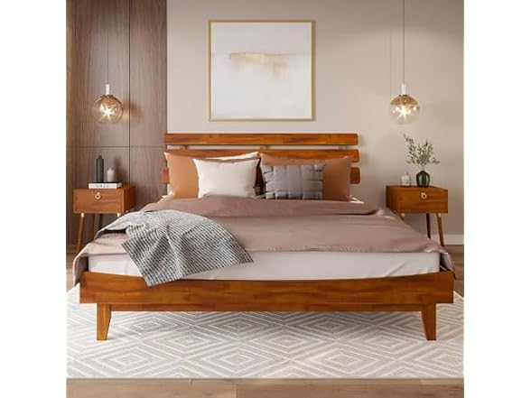 Bme Caden King Size Bed Frame and Adjustable Headboard, 15"