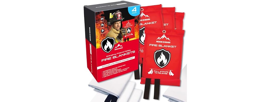 Emergency Fire Blanket 40x40" 4-Pack