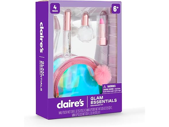 Claire s Glam Essentials Kids Makeup Kit 4 Piece