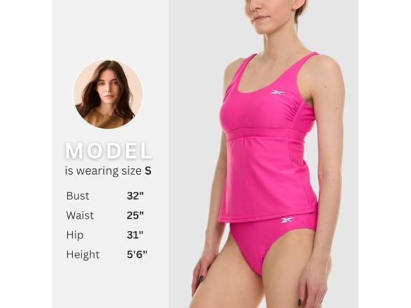 Reebok Womens Tankini Swimsuit Set