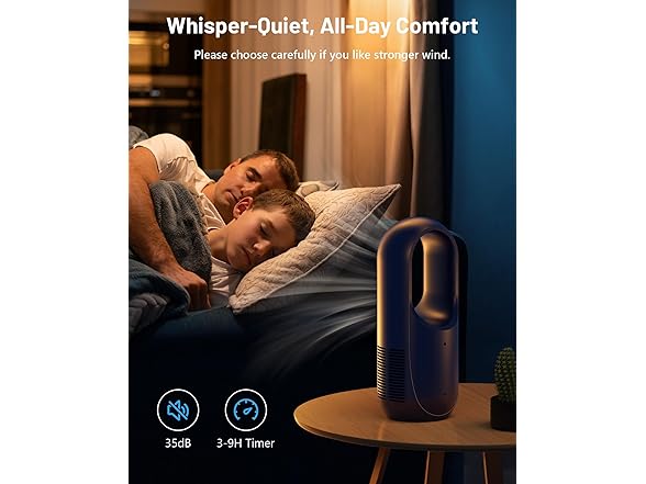 RELEXNOW 13.8-in Bladeless Desk Fan