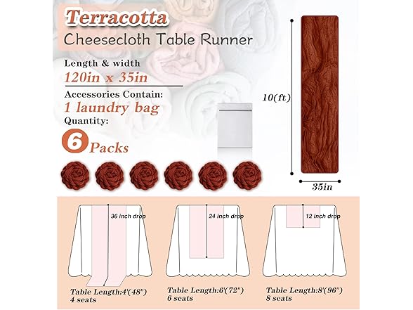 Waligoy Terracotta Cheesecloth Table