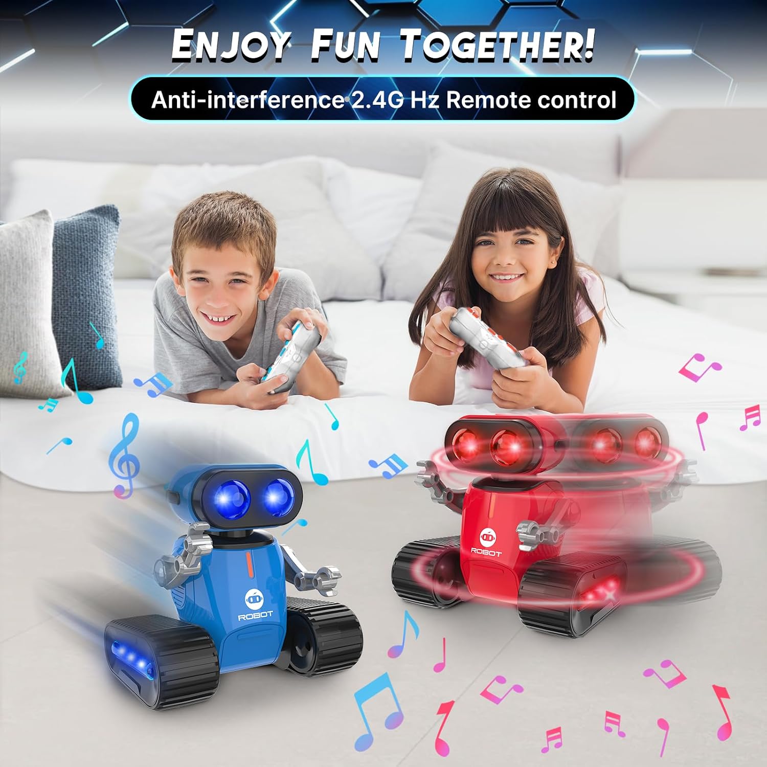 UFLYTOO LA RC Robot Toy w/ LED Eyes Music & Dance - Gallery 11