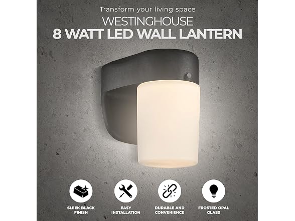 Westinghouse One-Light Dimmable LED Outdoor Wall Fixture