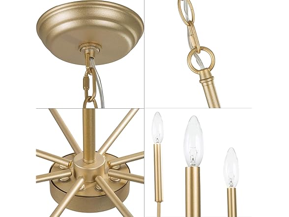 KSANA Gold Chandelier, Modern Light Fixture