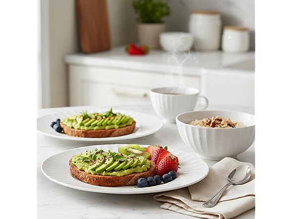 QUANSHANGJU 16-Piece Bone China Dinnerware Set