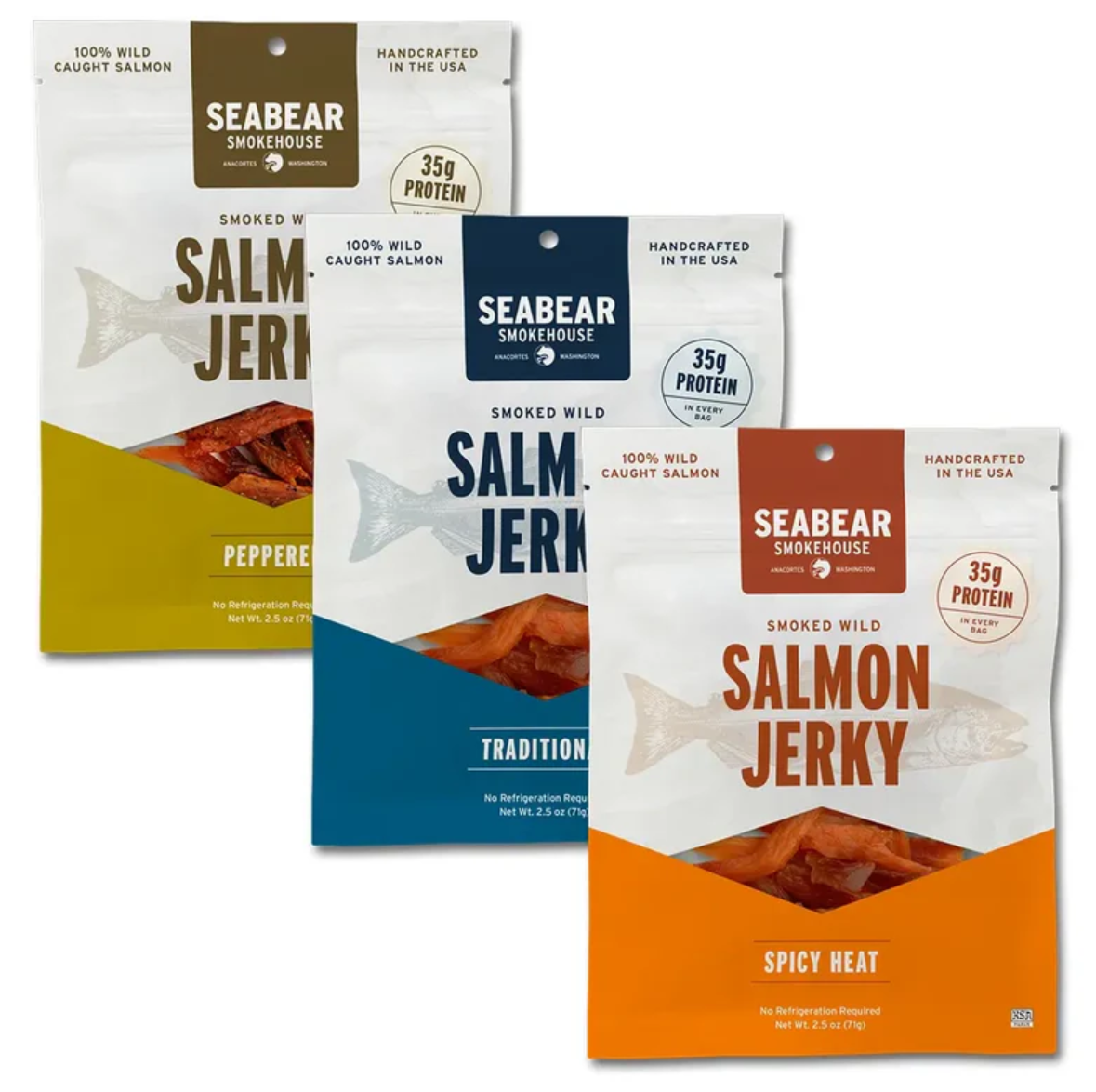 (3pk) SeaBear Wild King Salmon Jerky Trio - Gallery 6