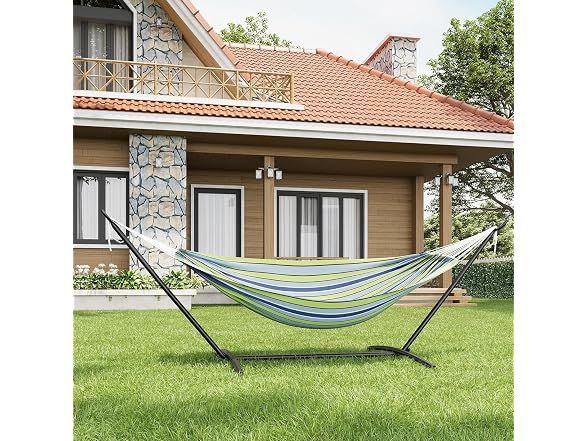 Double Hammock w/ Space-Saving Steel Stand
