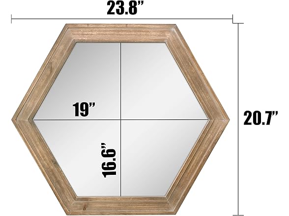 Stonebriar 24" Hexagon Hanging Mirror