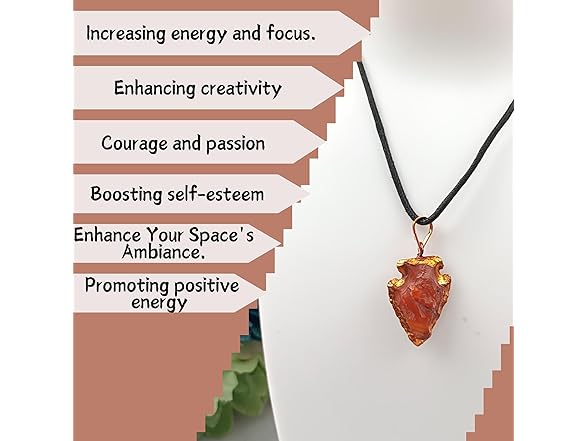 Jet Carnelian Arrowhead Pendant
