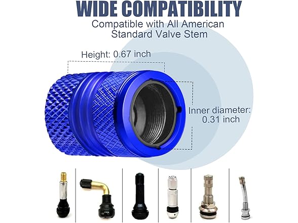 BAURATTI Tire Valve Stem Caps Blue