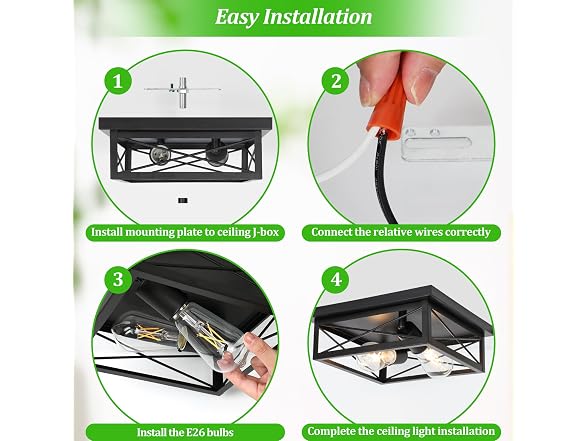 Kondras 2-Light Flush Mount Ceiling Light