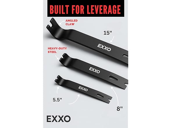 EXXO 4009 3pc Flat Pry Bar Set