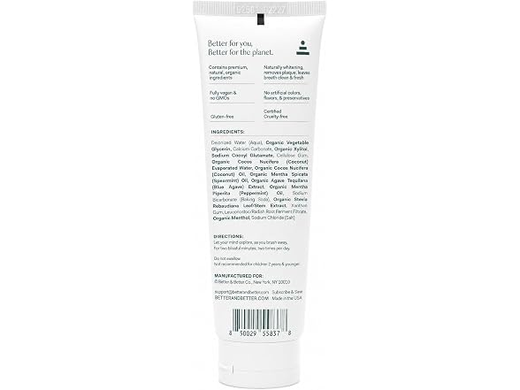 Better and Better Purity Toothpaste