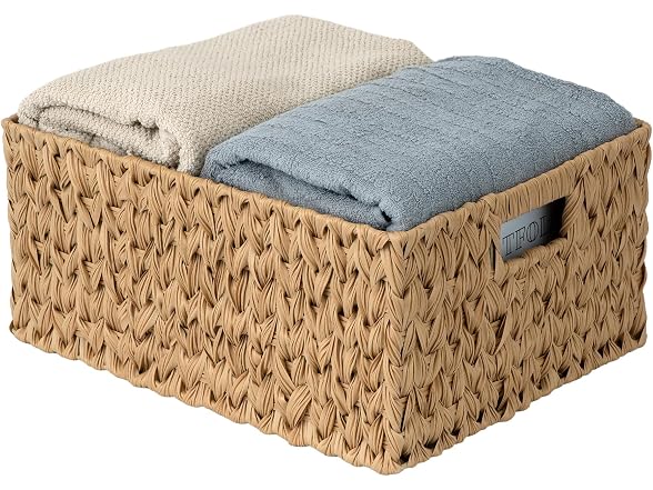 Suptinwear Large Wicker Storage Basket Natural