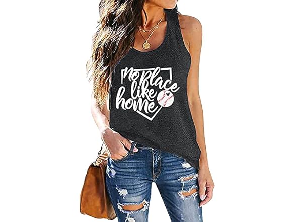 Women's Baseball Mom Tank T Shirt