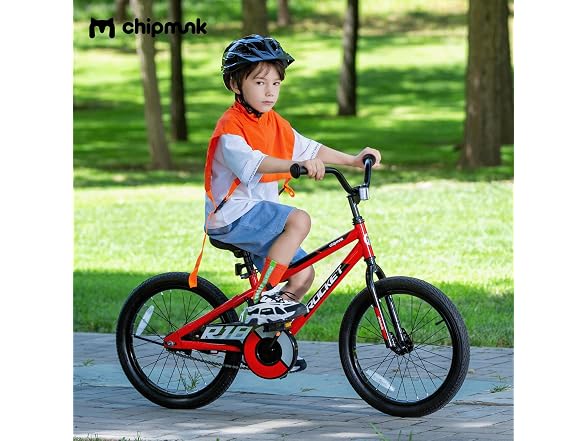 Chipmunk Kids Bike Toddlers 14 Inch Wheel Bicycle Beginners, Red