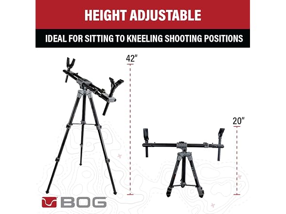 BOG FieldPod Dual-Frame Hunting Tripod, Adjustable Shooting Rest