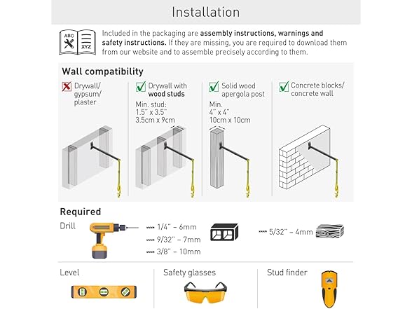 Barkan EV160WM2 63" EV Charging Cable Wall Arm