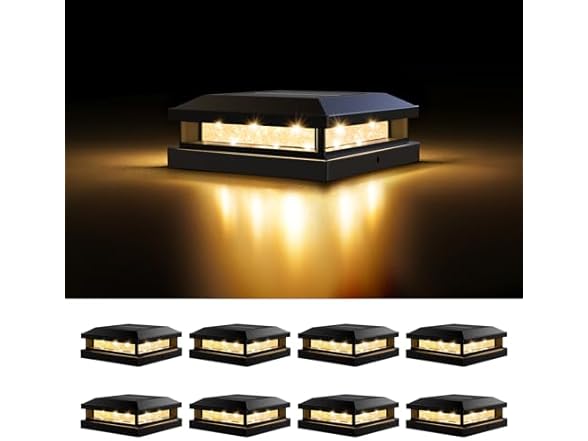 Brightever US Black Solar Light 8 pack