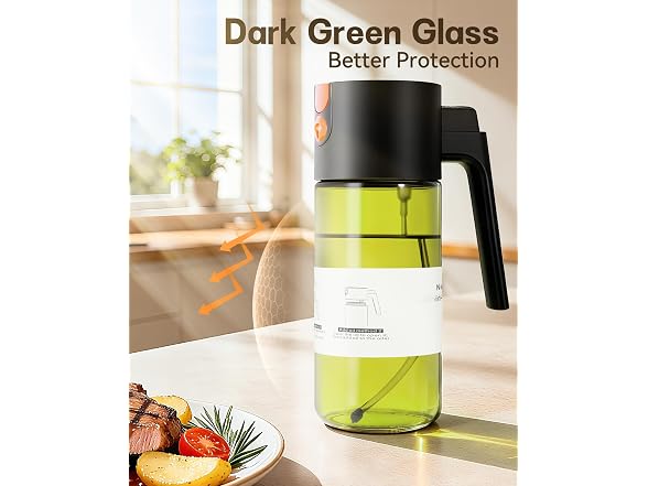 OURCABECUE 17oz Glass Olive Oil Sprayer