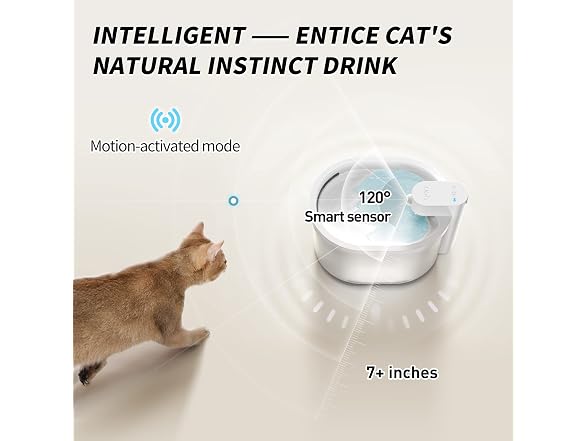 uahpet Cat Water Fountain, Wireless & Battery Operated